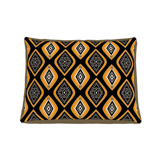 Gold & Black Ikat Diamond Designer Dog Bed