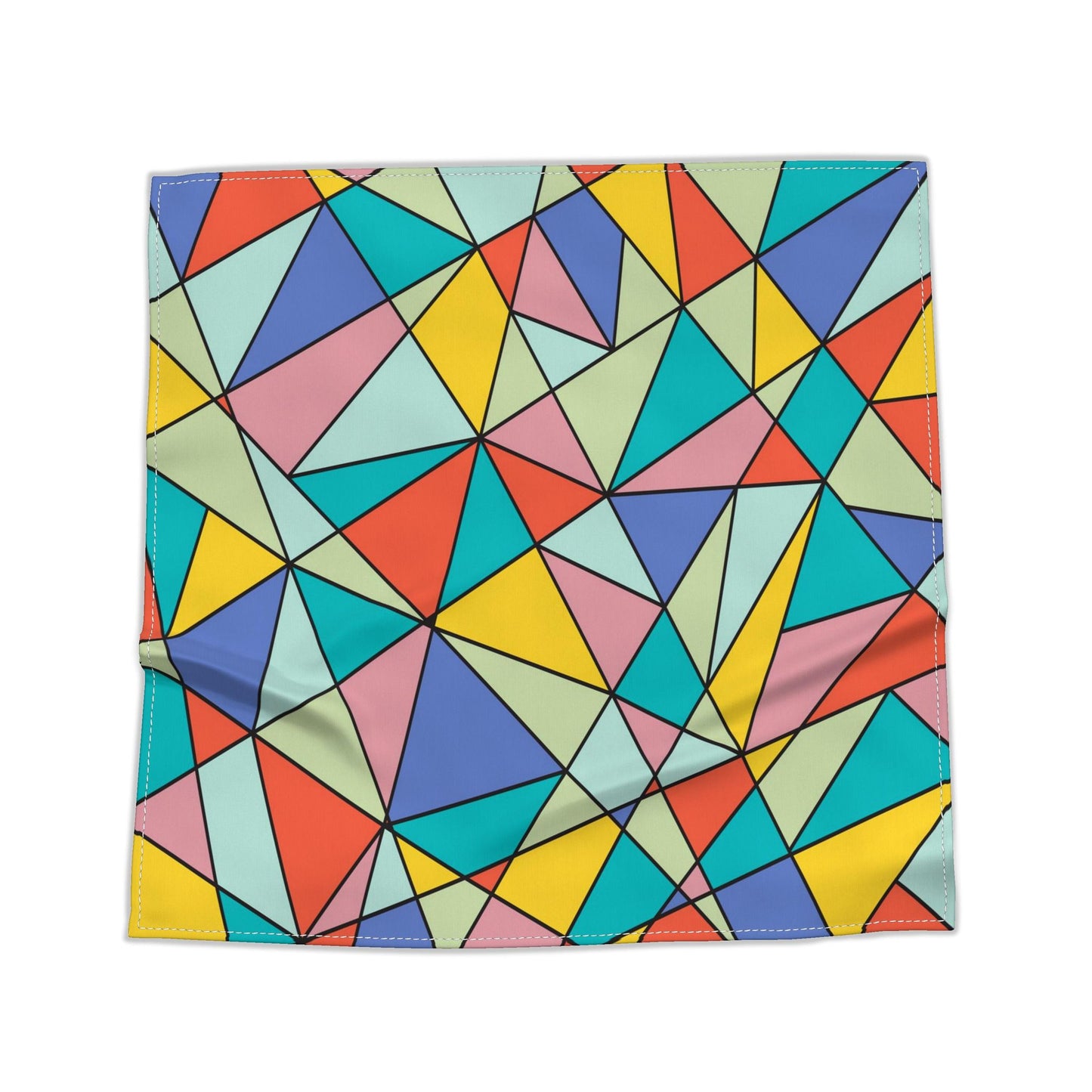 Stained Glass Triangle Dog Bandana | Multicolour Geometric Pattern