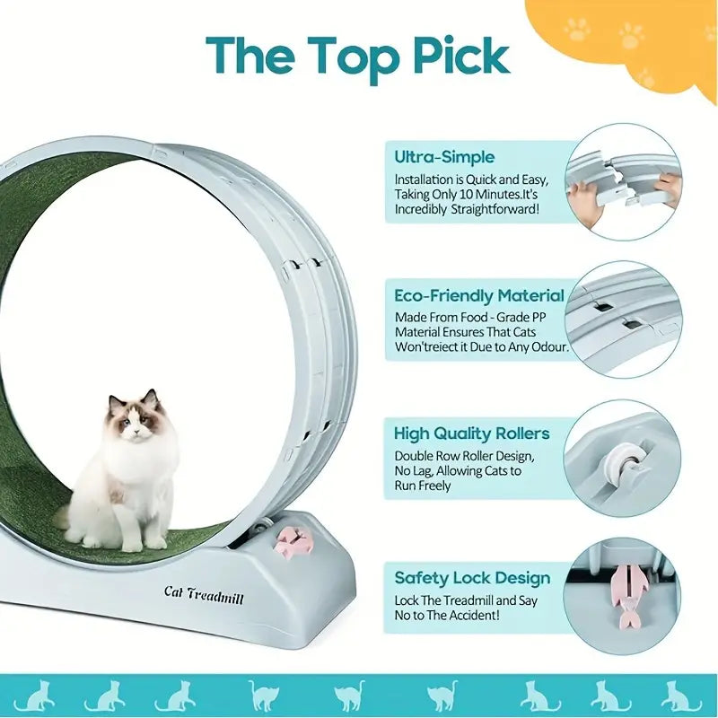 Pet Fitness Wheel & Interactive Treadmill - Grey