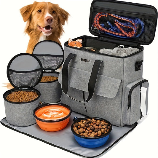 Airline-Approved Pet Travel Bag with Bowls