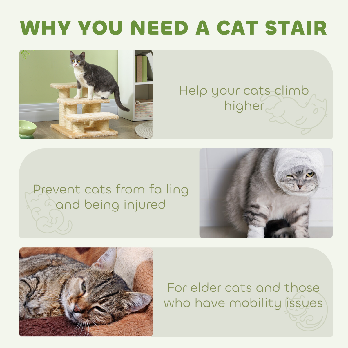 Cat Steps Portable Pet Stairs Little Older Doggy Dog Assist Step Assistance Use