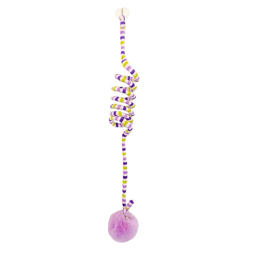 Funny interactive cat teaser wand with feather attachment