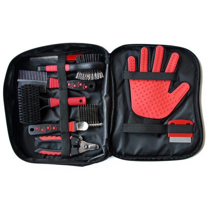 9-in-1 Pet Grooming Kit with Brushes & Nail Clipper