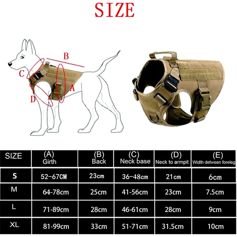 Tactical Military Dog Harness and Leash Set