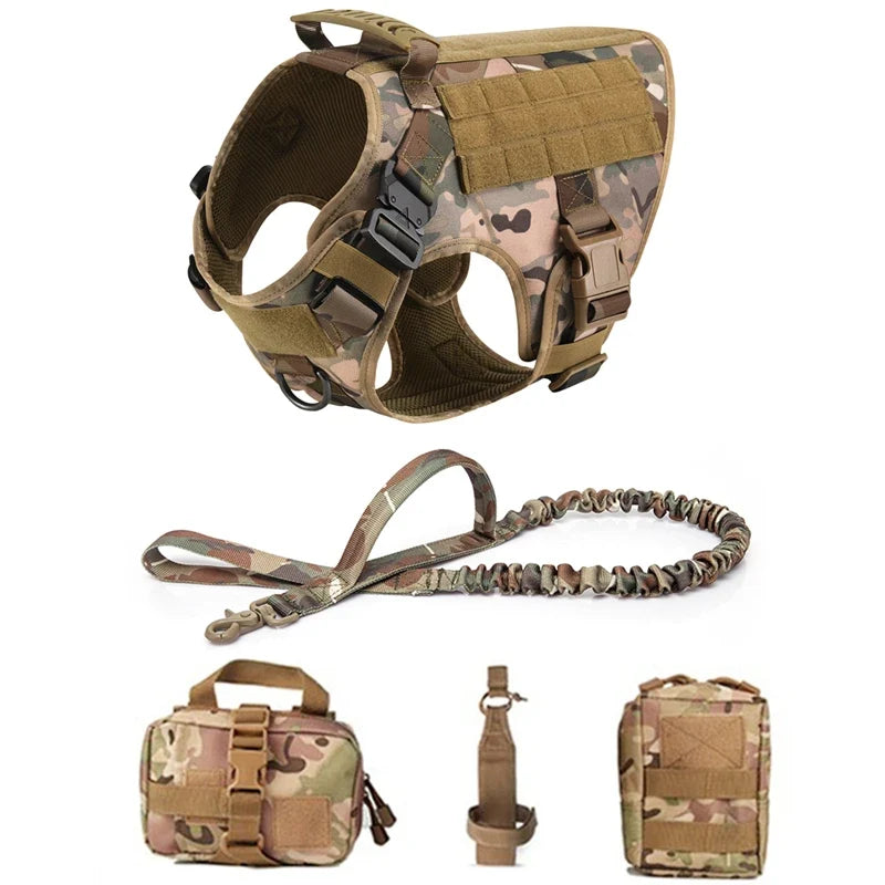 Tactical Military Dog Harness and Leash Set
