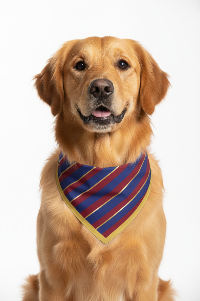 Claret & Blue Stripe Dog Bandana | Football Supporter Pet Accessory
