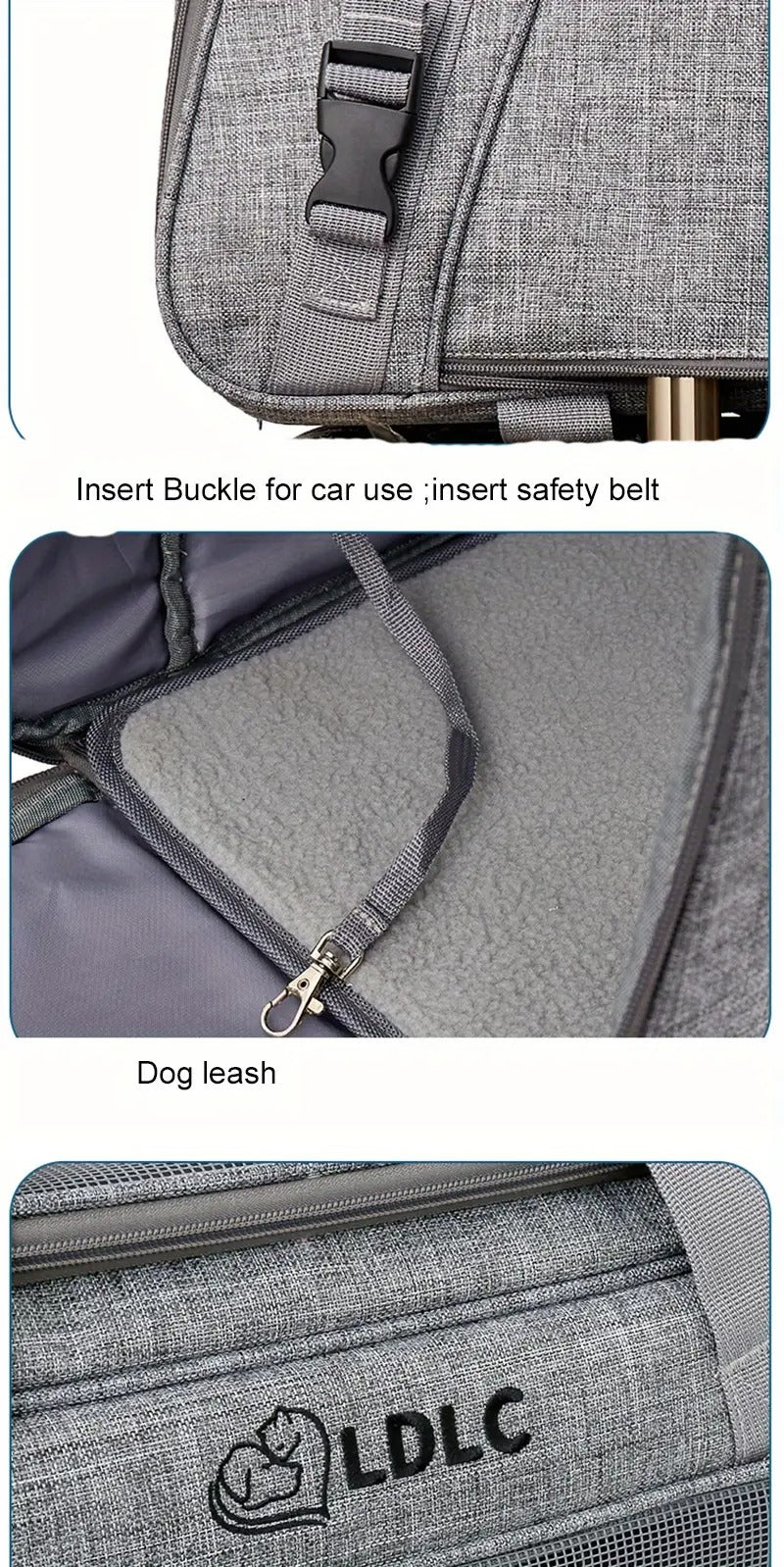 2-in-1 Cat Carrier with Wheels & Handle