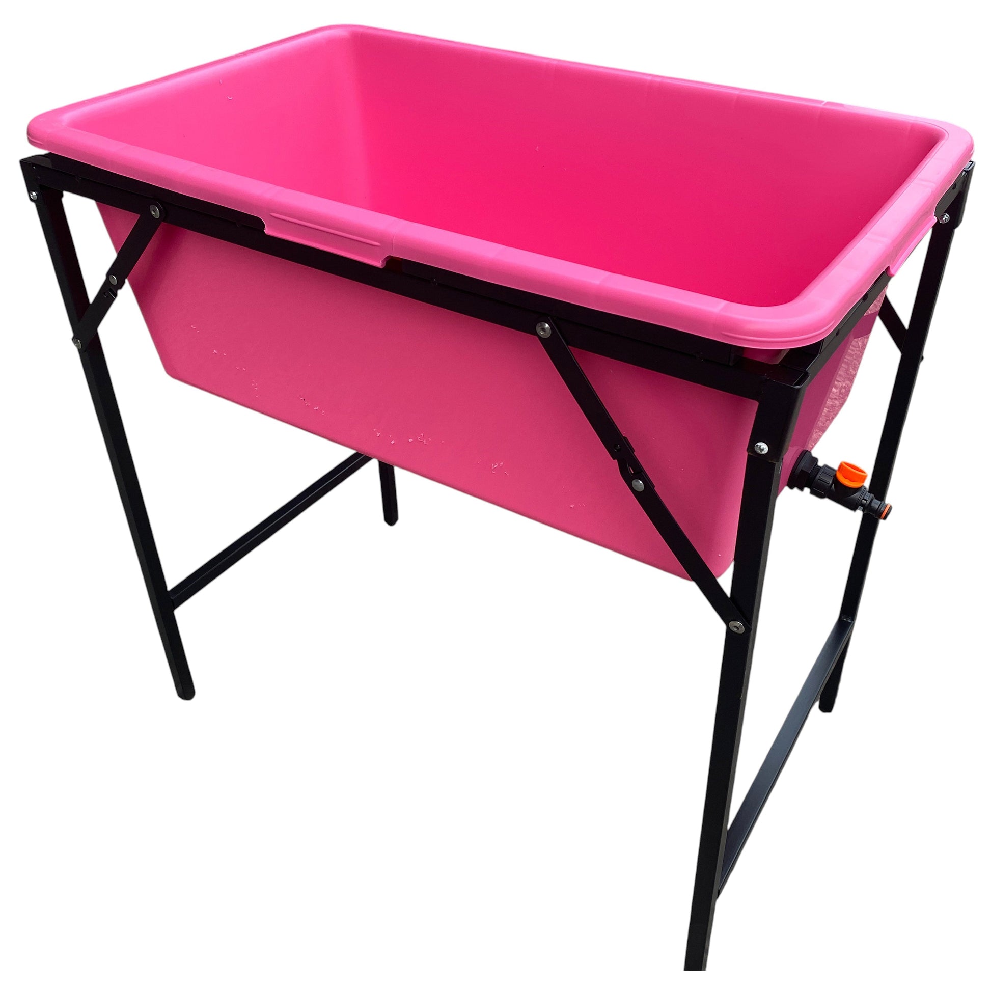 Pink Dog Bath with Drain Valve (Black) and Stand for DIY Workshop Accessory-0
