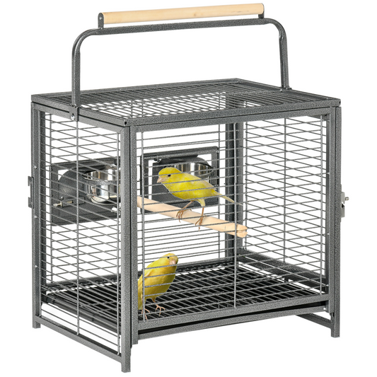 Parrot Cage Bird Carrier w/ Wooden Perch, Handle - Nexus Pet Care