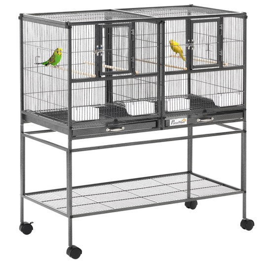 Large Bird Cage for Finch Canaries Parakeets Cockatiels W/ Food and Water Bowls - Nexus Pet Care