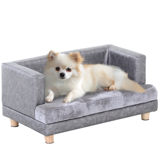 Dog Sofa Bed Kitten Couch Lounge for Small-Sized Dogs, Soft Padded - Grey - Nexus Pet Care