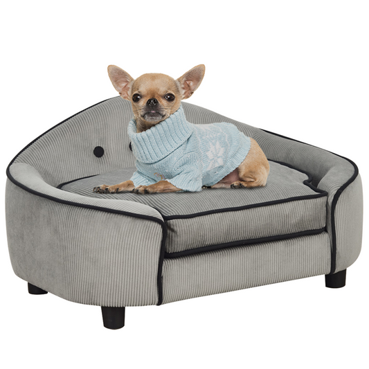 Dog Sofa Bed Pet Chair w/ Sponge Padded Cushion for XS and S Size Dogs - Grey - Nexus Pet Care