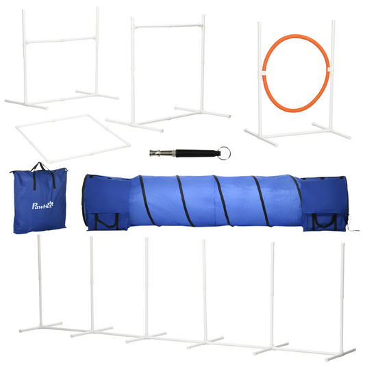 Six-Piece Dog Agility Equipment Set with Carry Bag - Multicoloured - Nexus Pet Care