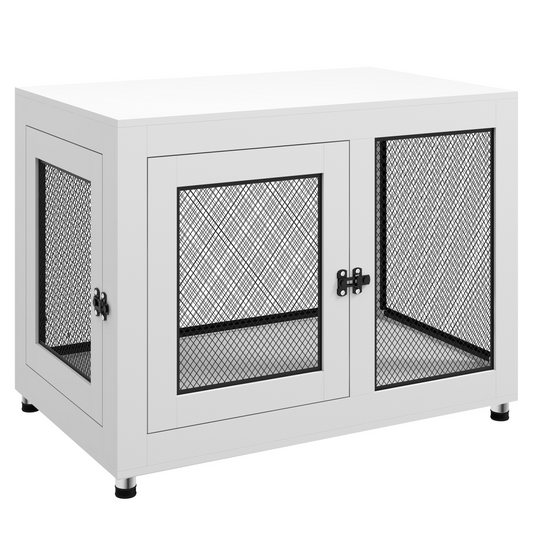 Dog Kennel Furniture End Table w/ Two Doors, Soft Cushion for Large, Medium Dogs - Nexus Pet Care