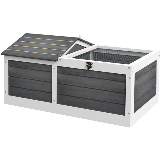 Tortoise House with Openable Top, Tray, for Indoor and Outdoor use - Grey - Nexus Pet Care