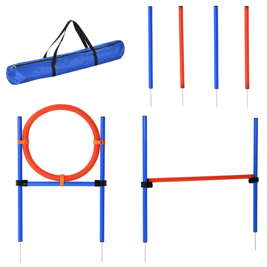 Pet Agility Set Training Play Kit Dog Jump Hoop Poles Tunnel Obedience Equipment - Nexus Pet Care