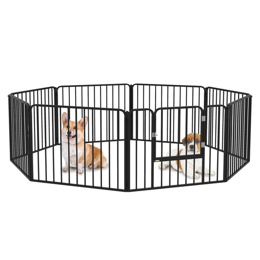 PawHut 60cm 8 Panels Heavy-Duty Dog Playpen for Small Dogs - Nexus Pet Care