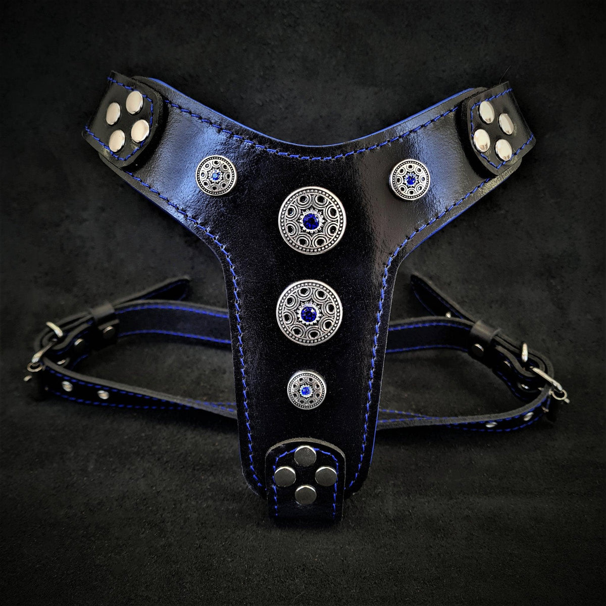 Bijou Dog Harness - Black & Blue